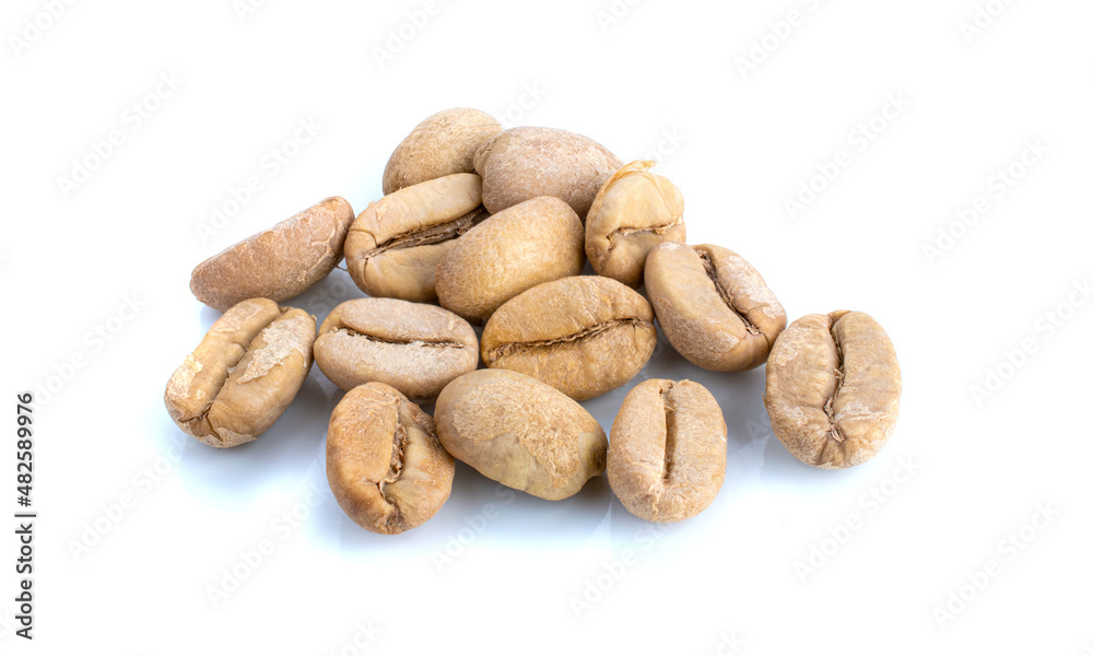 coffee beans isolated on white background. coffee beans isolated on white background.