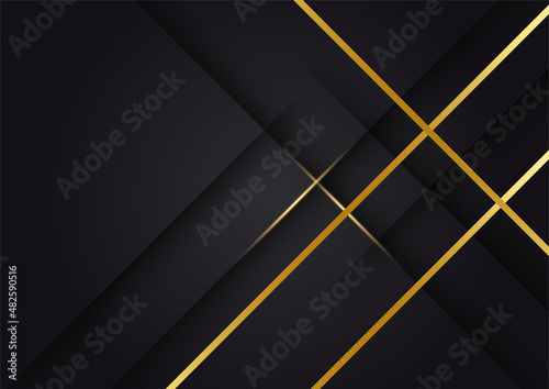 Abstract line golden black cover design background