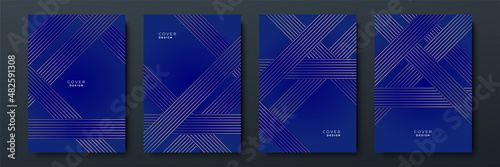 Luxury Abstract golden blue cover design background