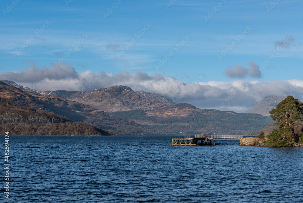 Old Pier at Rowardennan on the shores of Loch Lomond Scotland Old Pier at Rowardennan on the shores of Loch Lomond Scotland