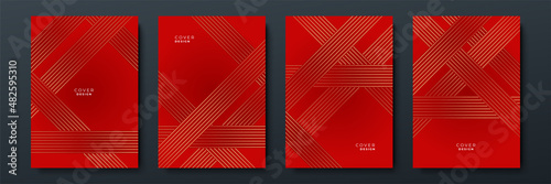 Luxury Abstract red gold cover design background