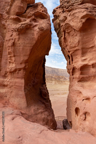 Fantastically beautiful mountain nature in Timna National Park near Eilat, southern Israel.