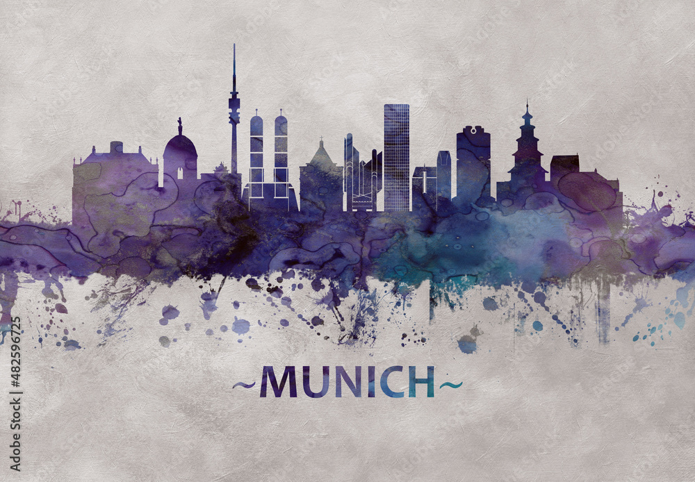 Munich Germany skyline - obrazy, fototapety, plakaty 