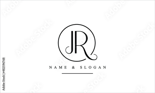 RJ, JR, R, J abstract letters logo monogram