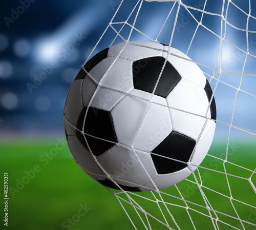 Soccer ball in the net © Alekss