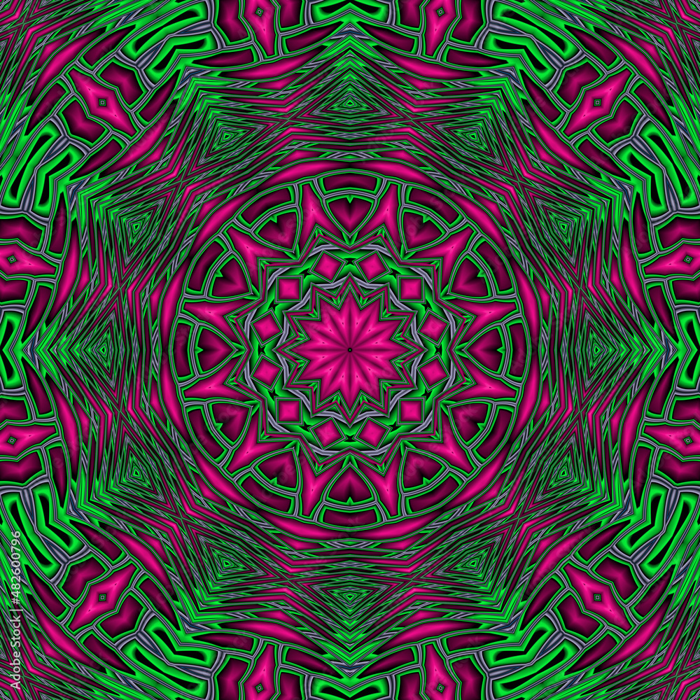 3d effect - abstract pink green polygonal fractal pattern 3d effect - abstract pink green polygonal fractal pattern
