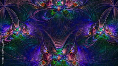 3d effect - abstract colorful fractal graphic