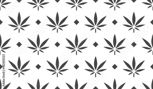 Cannabis background. Vector pattern.