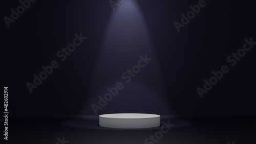                                                                         Simple and stylish spotlight stage 3d illustration  blue 