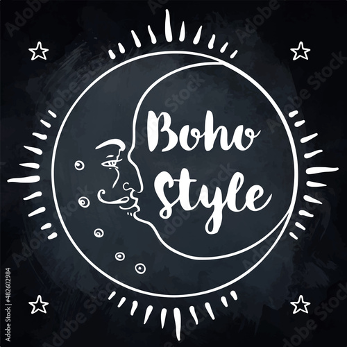 Gypsy Love: Set of Ornamental Boho Style Elements. Vector illustration. Tatto...
