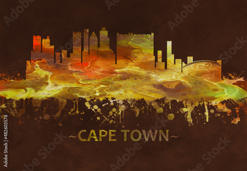 Cape Town skyline Black and Gold