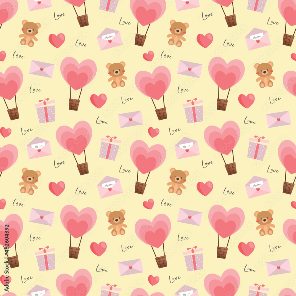 Valentines beautiful seamless pattern design for decorating, wallpaper, wrapping paper, fabric, backdrop and etc.