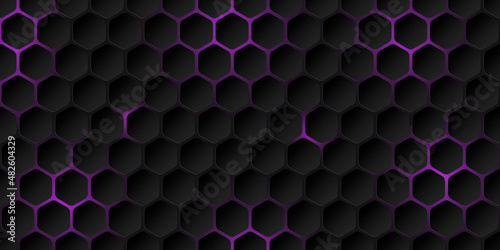 Abstract hexagon line in grey modern luxury futuristic background vector illustration.