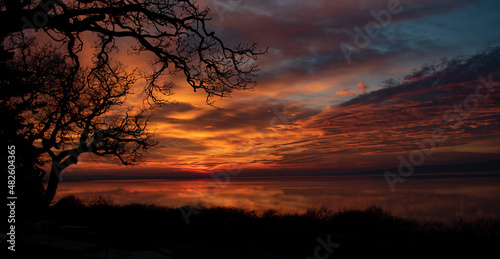 sunset over lake balaton 