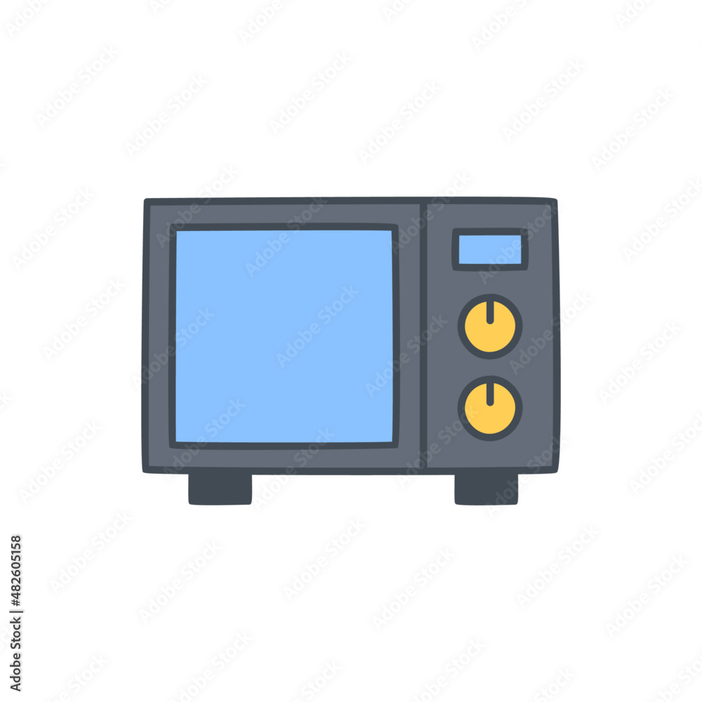 Microwave Icon in color icon, isolated on white background Microwave Icon in color icon, isolated on white background