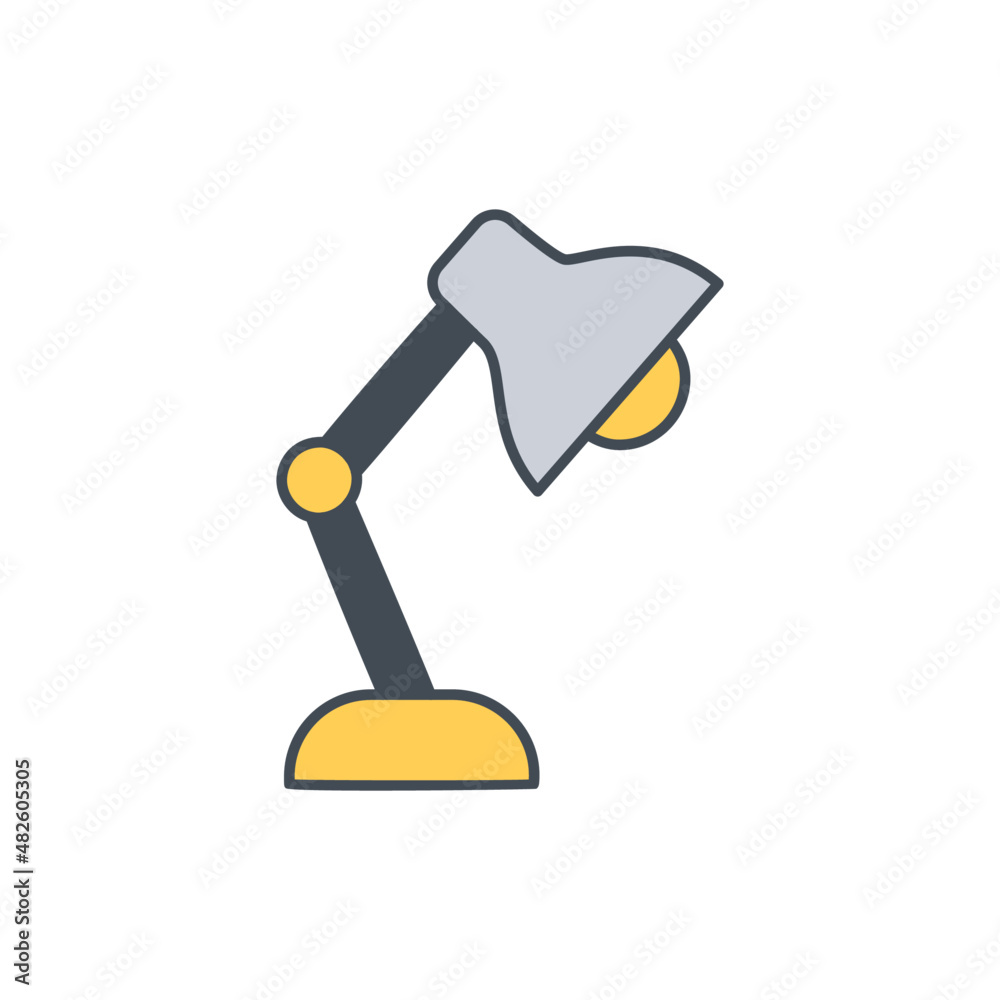 Desk lamp, Desk light icon in color icon, isolated on white background Desk lamp, Desk light icon in color icon, isolated on white background