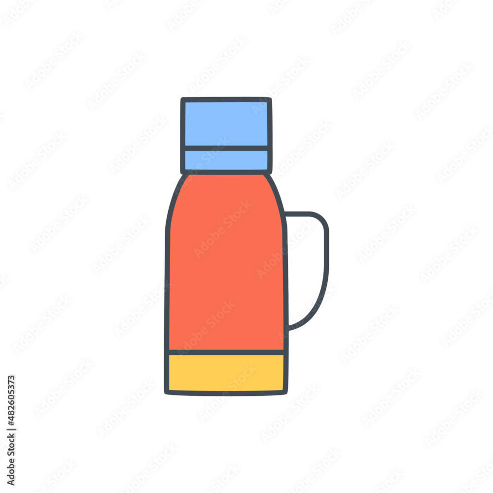 Thermo flask icon in color icon, isolated on white background Thermo flask icon in color icon, isolated on white background
