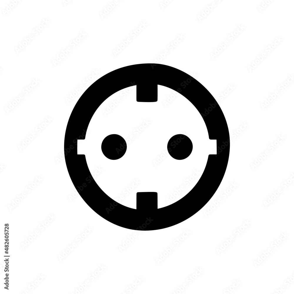 Electric Power Socket icon in black flat glyph, filled style isolated on white background Electric Power Socket icon in black flat glyph, filled style isolated on white background