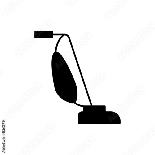 Vacuum cleaner Icon in black flat glyph, filled style isolated on white background
