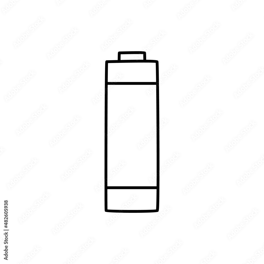 Battery, energy icon in black line style icon, style isolated on white background Battery, energy icon in black line style icon, style isolated on white background