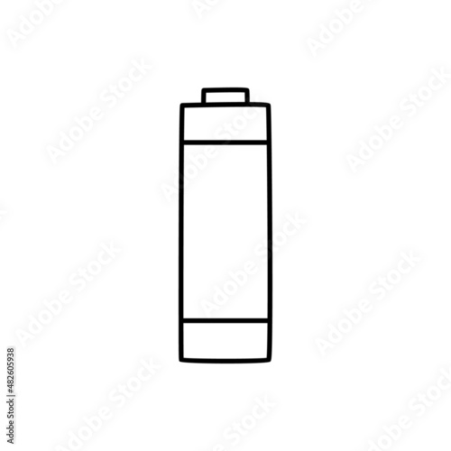 Battery, energy icon in black line style icon, style isolated on white background