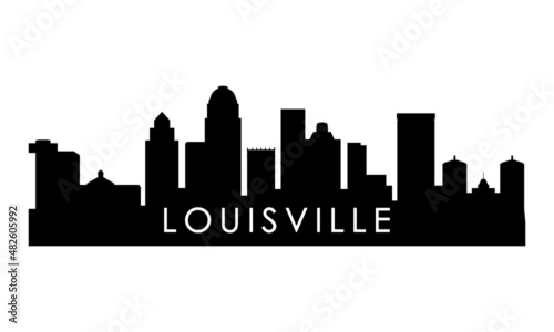 Louisville skyline silhouette. Black Louisville city design isolated on white background.