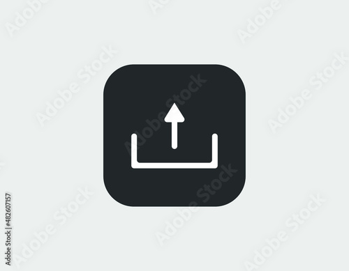 upload icon vector on white background
