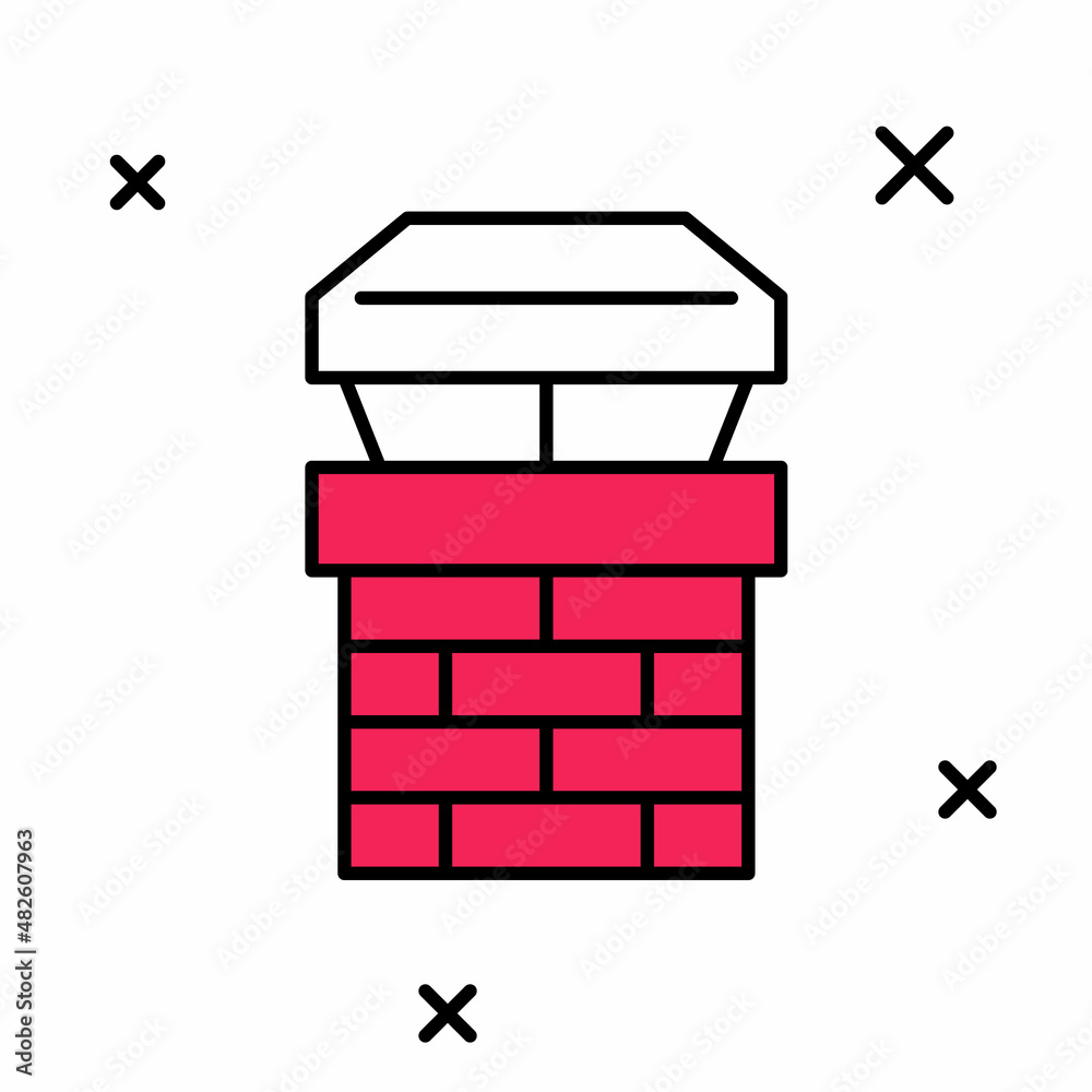 Filled outline Chimney icon isolated on white background. Vector Filled outline Chimney icon isolated on white background. Vector