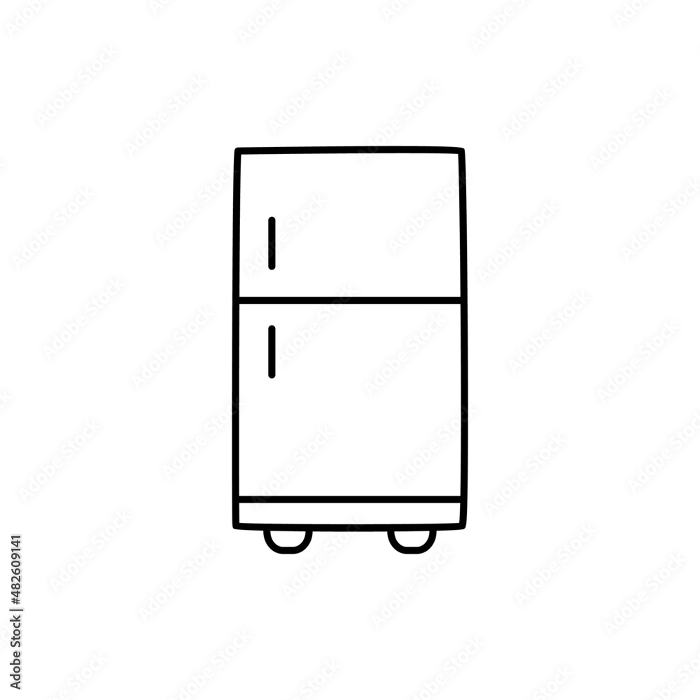 refrigerator Icon in black line style icon, style isolated on white background refrigerator Icon in black line style icon, style isolated on white background