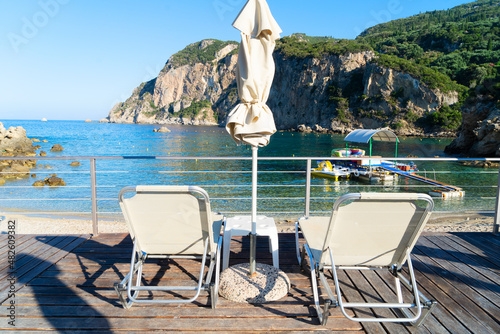 Fototapeta Naklejka Na Ścianę i Meble -  Paleokastritsa beach on Korfu, Greece