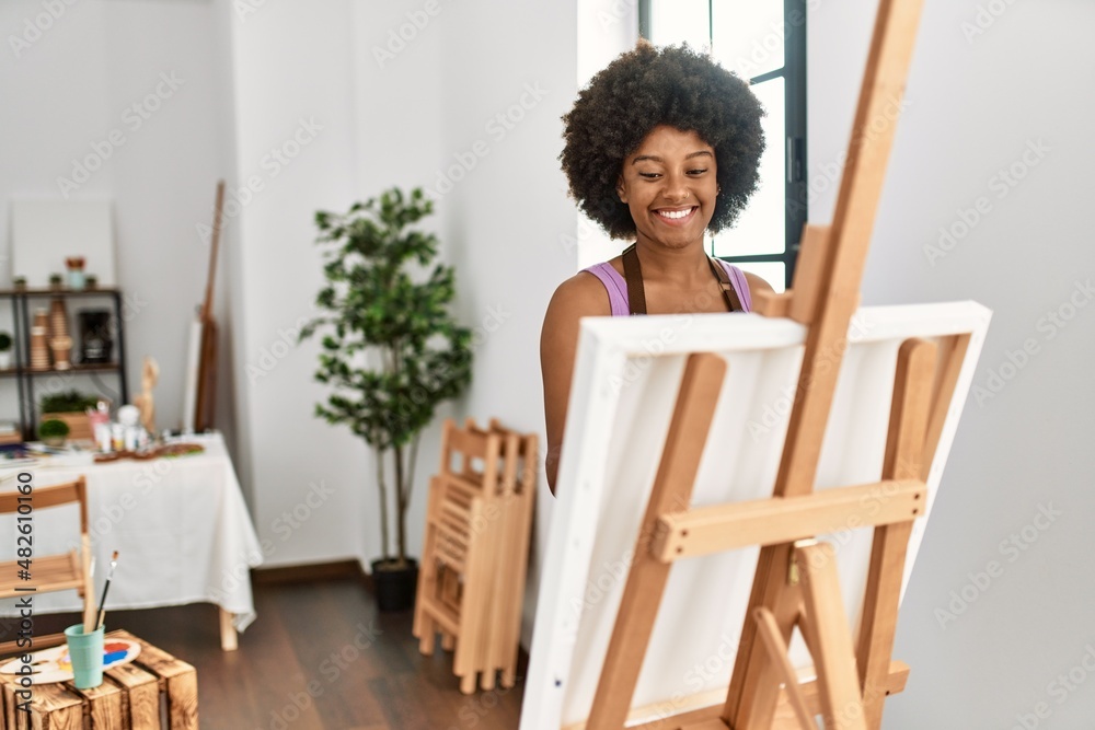 Young african american woman smiling confident drawing at art studio Young african american woman smiling confident drawing at art studio