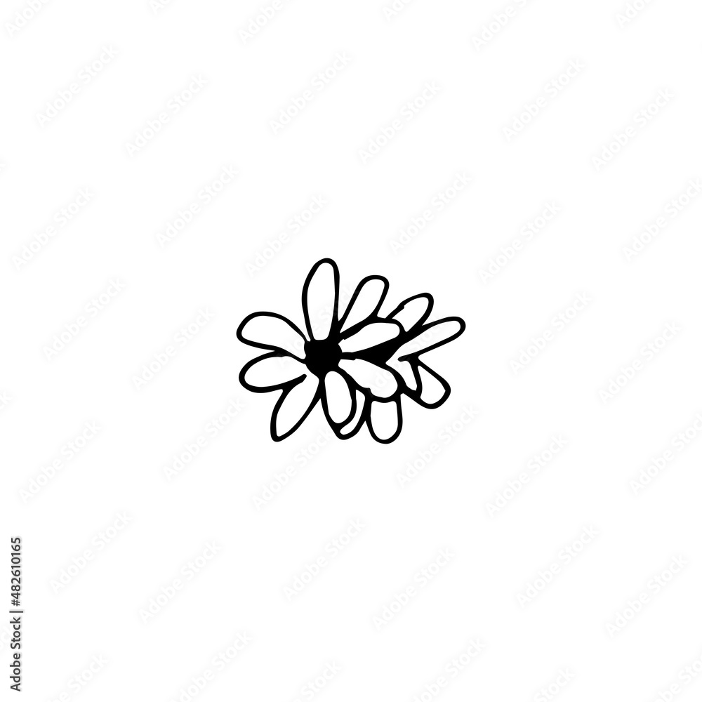 Hand drawn doodle floral element, abstract plant for decoration, isolated vector illustration Hand drawn doodle floral element, abstract plant for decoration, isolated vector illustration