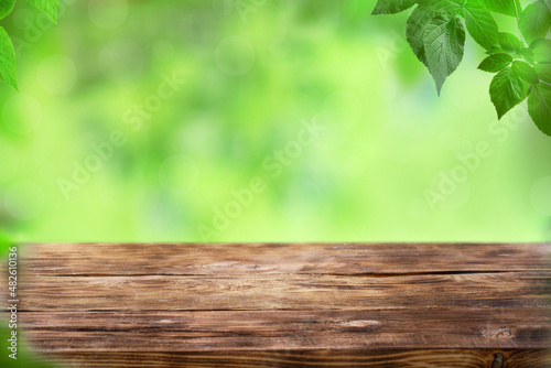 Wooden table background outdoors