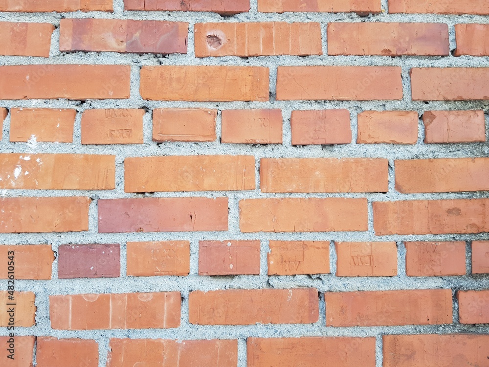 Wall made of red bricks Wall made of red bricks