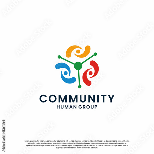 people family group community logo design. creative and modern community logo.
