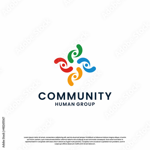 people family group community logo design. creative and modern community logo.