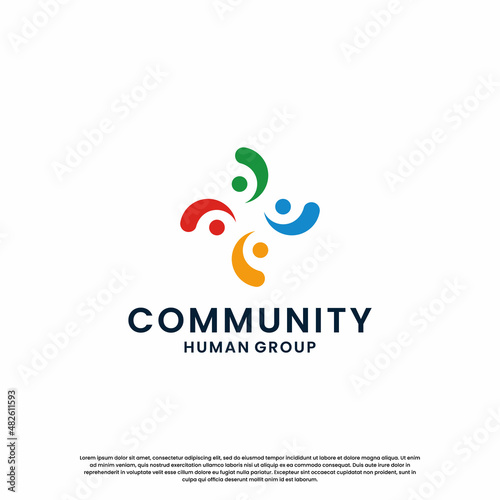 people family group community logo design. creative and modern community logo.