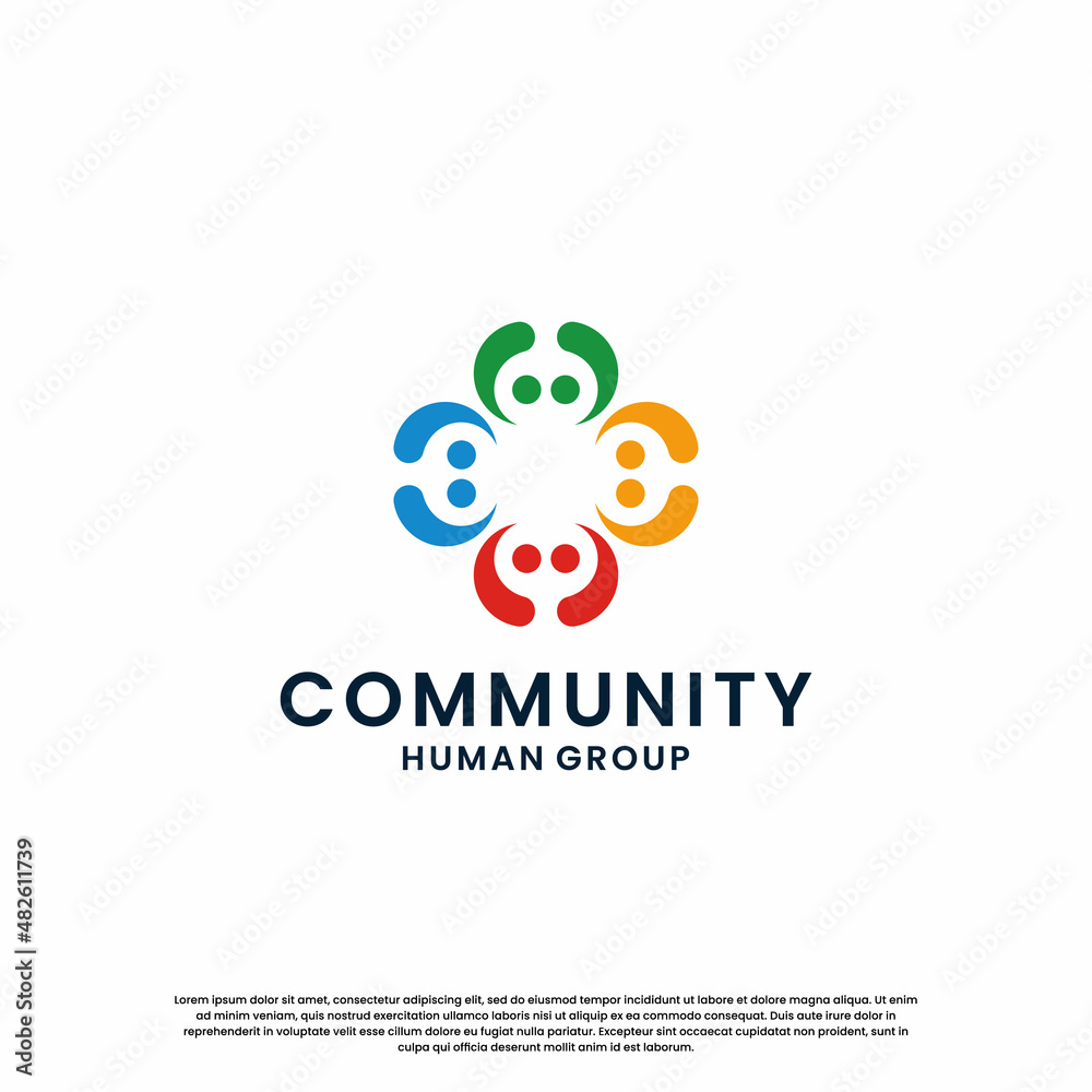 people family group community logo design. creative and modern community logo.