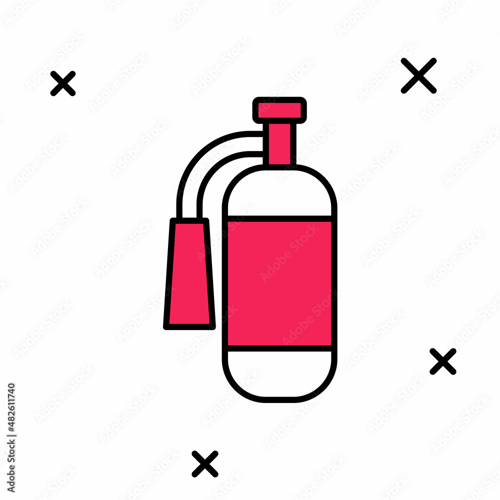 Filled outline Fire extinguisher icon isolated on white background. Vector Filled outline Fire extinguisher icon isolated on white background. Vector