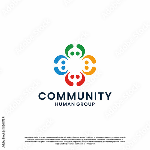 people family group community logo design. creative and modern community logo.