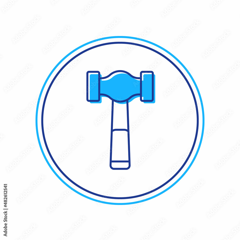Filled outline Hammer icon isolated on white background. Tool for repair. Vector Filled outline Hammer icon isolated on white background. Tool for repair. Vector