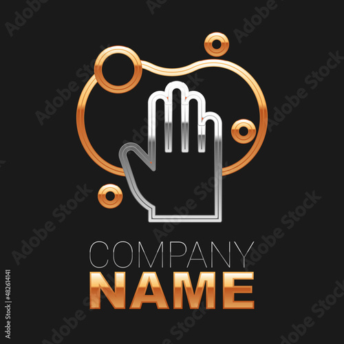 Line Sponge icon isolated on black background. Wisp of bast for washing dishes. Cleaning service logo. Colorful outline concept. Vector