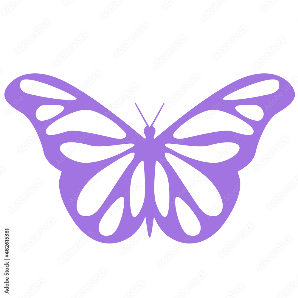 Retro violet butterfly silhouette. Butterfly icon. Retro violet butterfly silhouette. Butterfly icon.