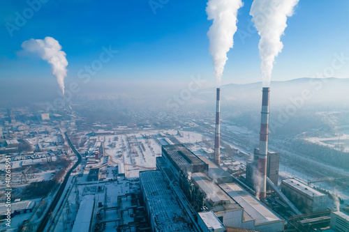 View of a large thermal power plant,