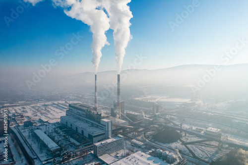 View of a large thermal power plant,