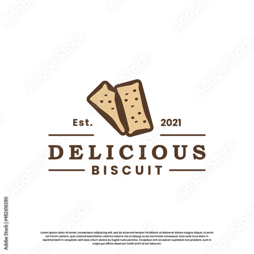 biscuit product label logo design. biscuit vintage emblem logo.