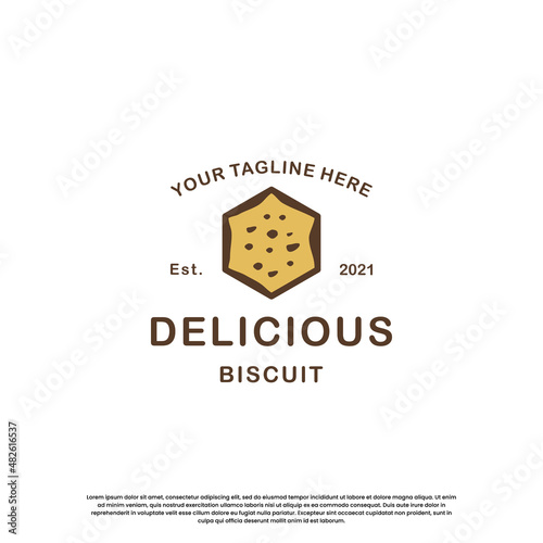 biscuit product label logo design. biscuit vintage emblem logo.
