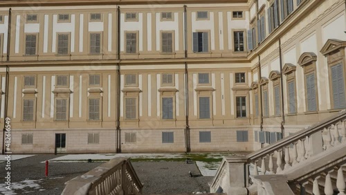 4k Aerial footage drone view of Manor Villa Reale Monza, Lombardia Italy
