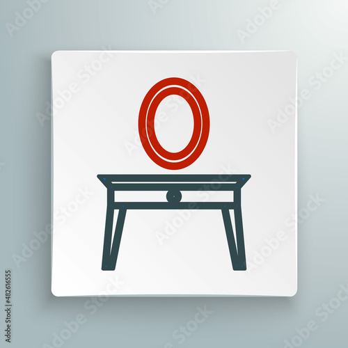 Line Dressing table icon isolated on white background. Colorful outline concept. Vector