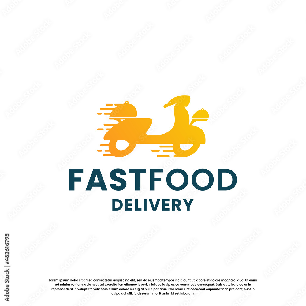 fast food logo design for delivery and restaurant business
